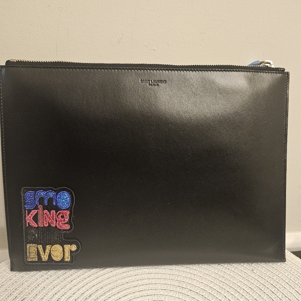 Saint Laurent Leather Zip Pouch / Document Holder - Picture 8 of 9